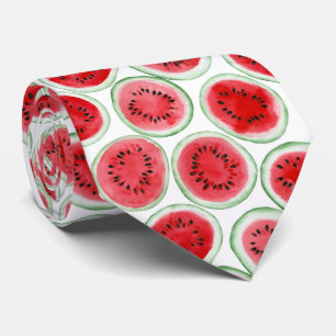 Watermelon slices pattern neck tie