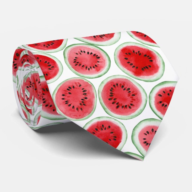 Watermelon slices pattern neck tie (Rolled)