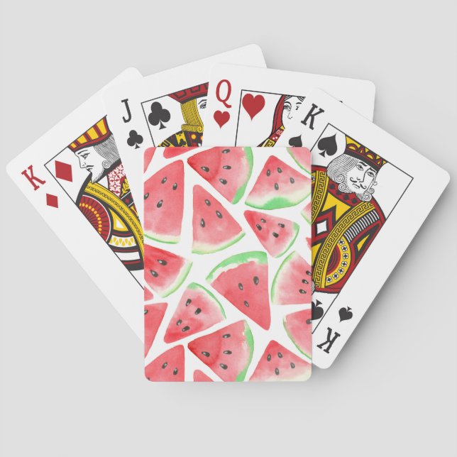 Watermelon slices pattern poker cards (Back)