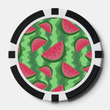 Watermelon Slices Pattern Poker Chips by saradaboru at Zazzle