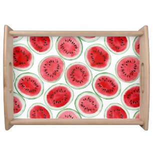 Watermelon slices pattern serving tray
