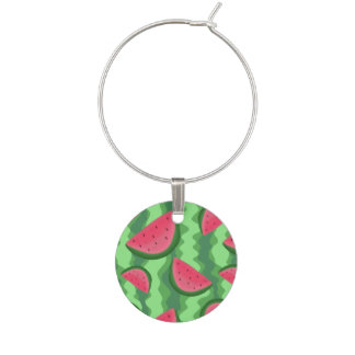 Watermelon Slices Pattern Wine Glass Charm