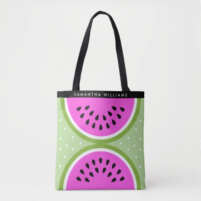 Watermelon Slices Personalized Summer Tote Bag (Front)
