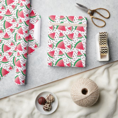 Watermelon Slices Seeds Cool Fruit Pattern Wrapping Paper