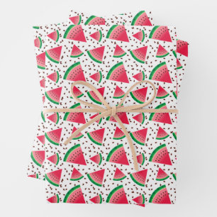 Watermelon Slices Seeds Cool Fruit Pattern  Wrapping Paper Sheets