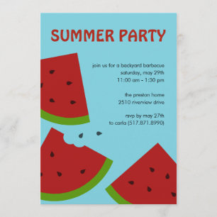 Watermelon Slices Summer Party Invitation