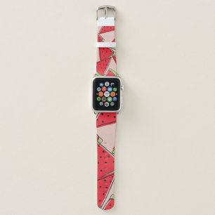 watermelon slices with pink background seamless pa apple watch band