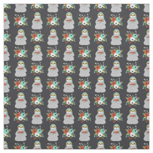 Watermelon Sloth Pattern Fabric