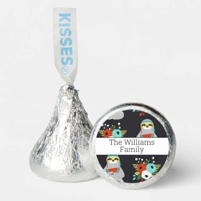 Watermelon Sloth Pattern Hershey®'s Kisses® (Front)