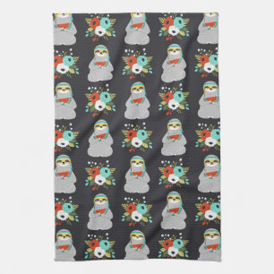 Watermelon Sloth Pattern Kitchen Towel