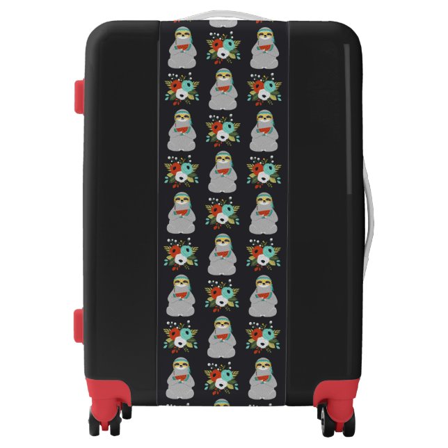 Watermelon Sloth Pattern Luggage (Front)