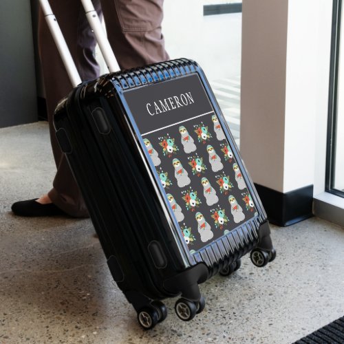Watermelon Sloth Pattern  Personalize Luggage