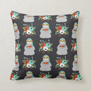 Watermelon Sloth Pattern Throw Pillow