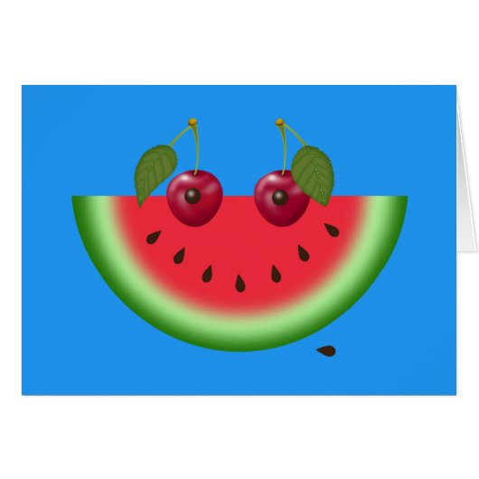 Watermelon Smile, Encouragement Greeting Card (Front Horizontal)