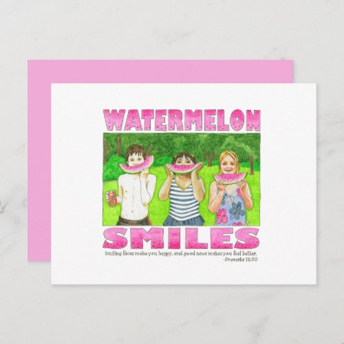 Watermelon Smiles Inspirational Postcard