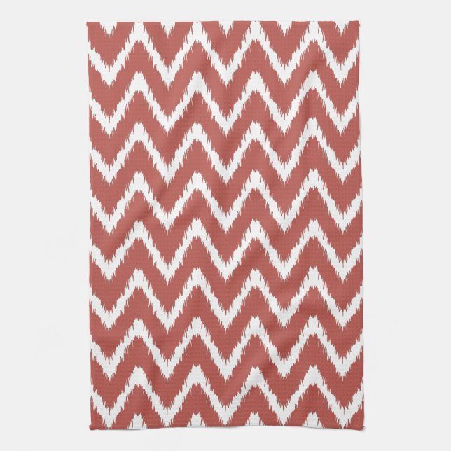 Watermelon Southern Cottage Chevrons Kitchen Towel (Vertical)
