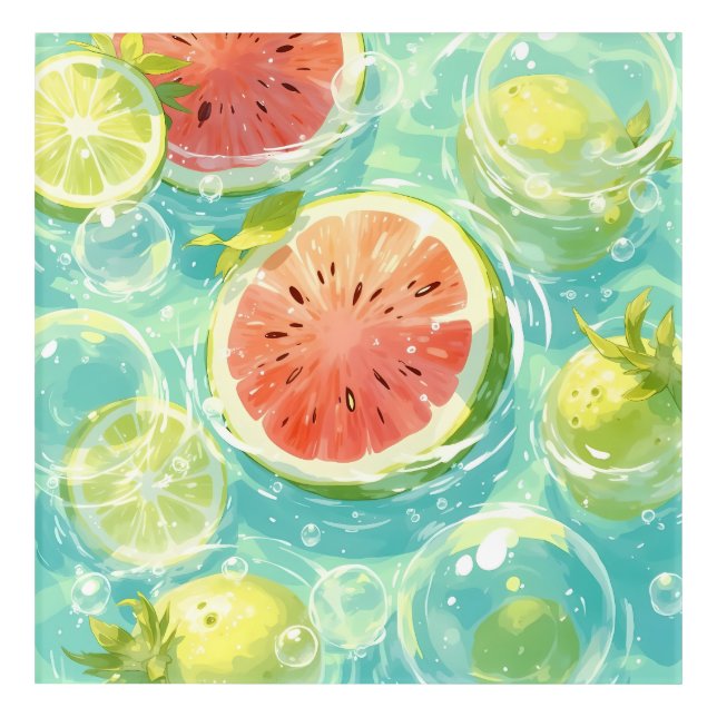 Watermelon Splash Acrylic Print (Front)