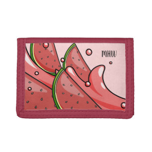 Watermelon Splash custom monogram wallets