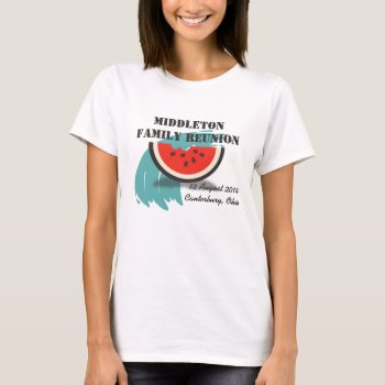 Watermelon Splash Family Reunion Custom T-shirt by FamilyTreed at Zazzle