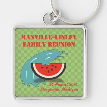 Watermelon Splash Family Reunion Souvenir Keychain by FamilyTreed at Zazzle