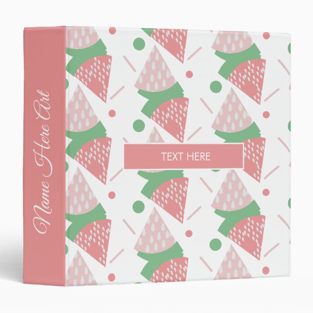 Watermelon Sprinkles Pattern 3 Ring Binder (Front/Spine)