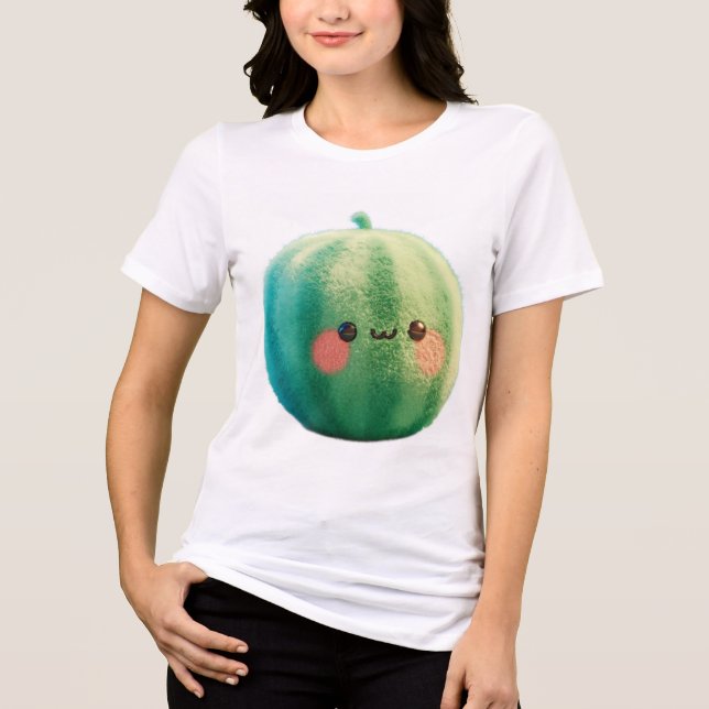 Watermelon Sprite – Fuzzy Summer Fruit Cutie Women Tri-Blend Shirt (Front)