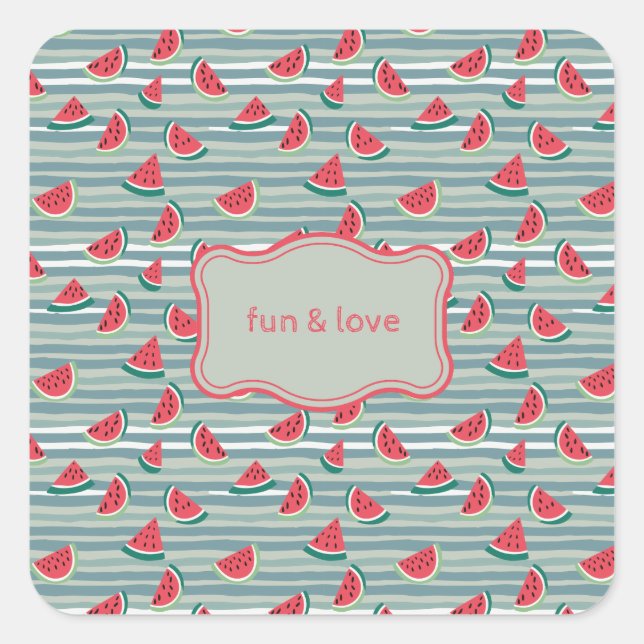 Watermelon Square Sticker (Front)