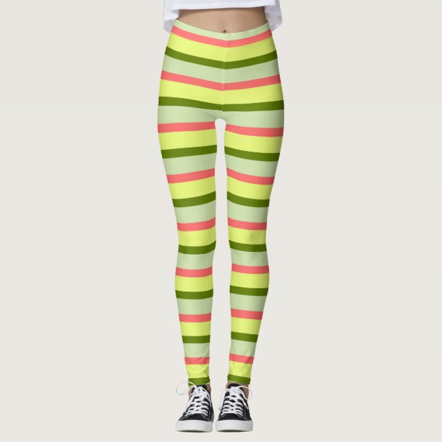 Watermelon Stripe Classic leggings horizontal (Front)