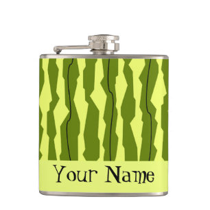 Watermelon Stripe Name Flask