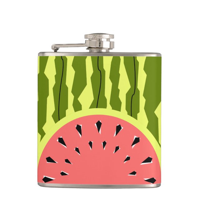 Watermelon Stripe Pink Flask (Front)
