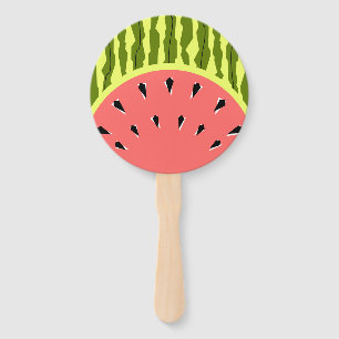 Watermelon Stripe Pink Hand Fan