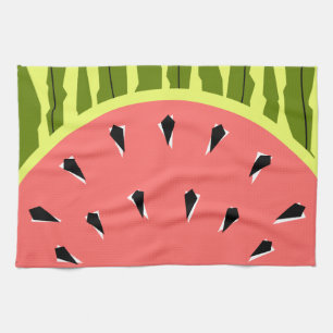 Watermelon Stripe Pink kitchen towel