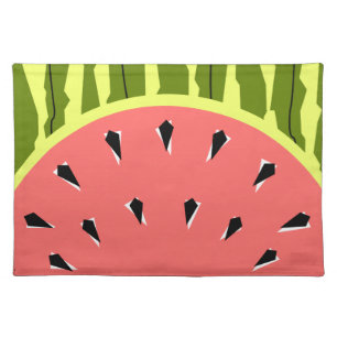 Watermelon Stripe Pink placemat cloth