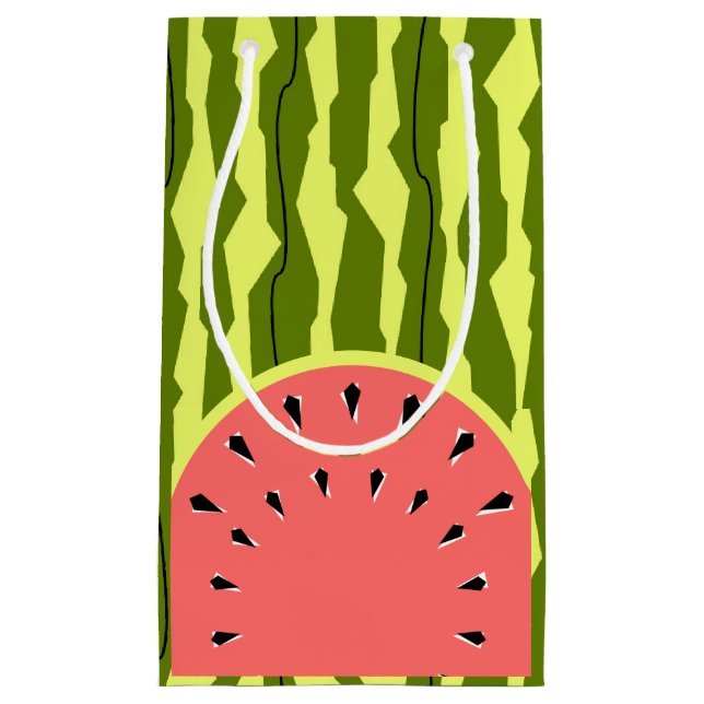Watermelon Stripe Pink Small Gift Bag (Front)