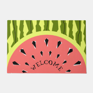 Watermelon Stripe Pink Welcome Doormat