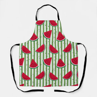 Watermelon Stripe Seamless Pattern Apron