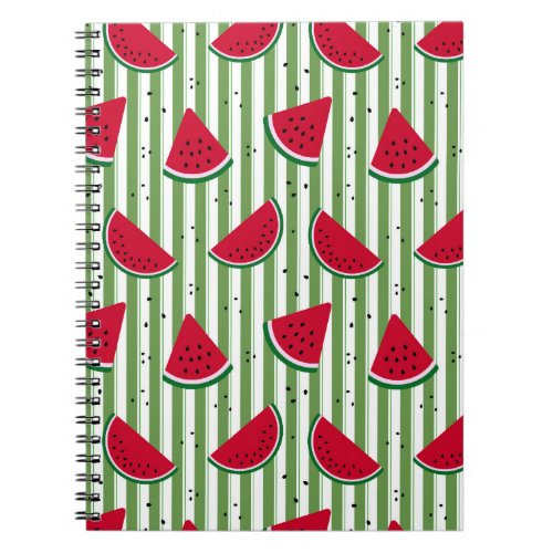 Watermelon Stripe Seamless Pattern Notebook