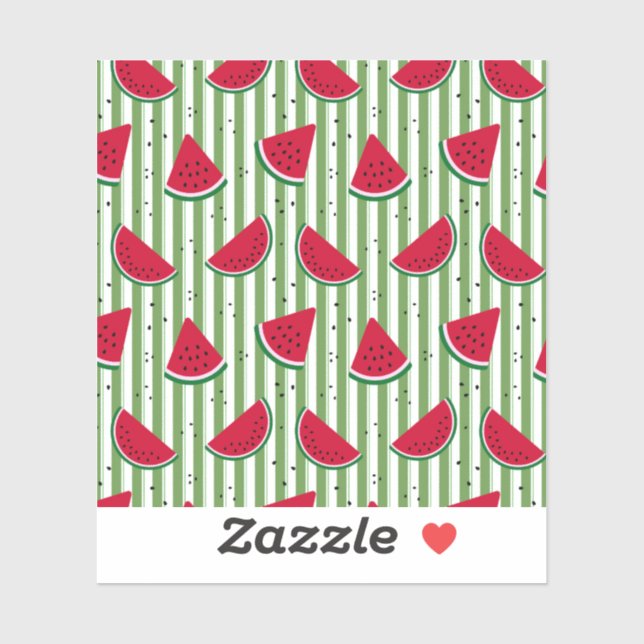 Watermelon Stripe Seamless Pattern Sticker (Sheet)
