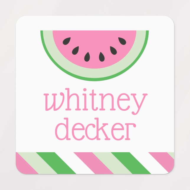Watermelon Stripes Personalized Clothing Labels (Design 1)