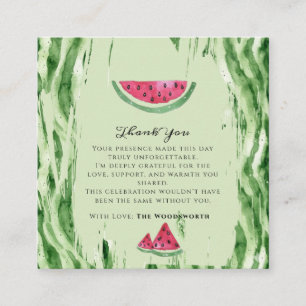 Watermelon Summer Baby Girl Thank You Enclosure Card
