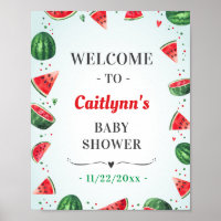 Watermelon Summer Baby Shower Sprinkle Welcome Poster