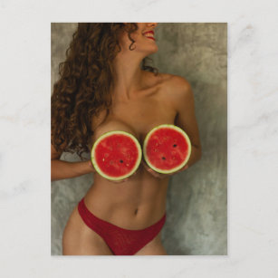 Watermelon Summer Bikini Postcard