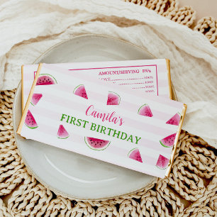 Watermelon Summer Birthday Hershey Bar Favors