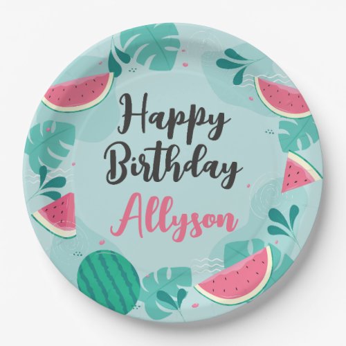 Watermelon Summer Birthday Party Any Age Paper Plates