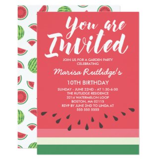 Watermelon Summer Birthday Party Invitation