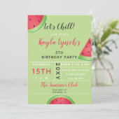 watermelon summer birthday party invitation (Standing Front)