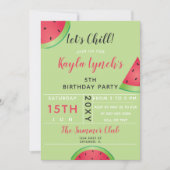 watermelon summer birthday party invitation (Front)