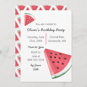 Watermelon Summer Birthday Party Invitation
