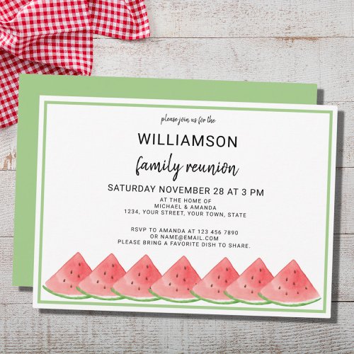 Watermelon Summer Family Reunion Invitation