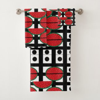 Watermelon Summer Fruit Geometric Pattern     